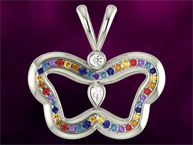 Pendants Stylish modern  Butterflies 3D print model_12