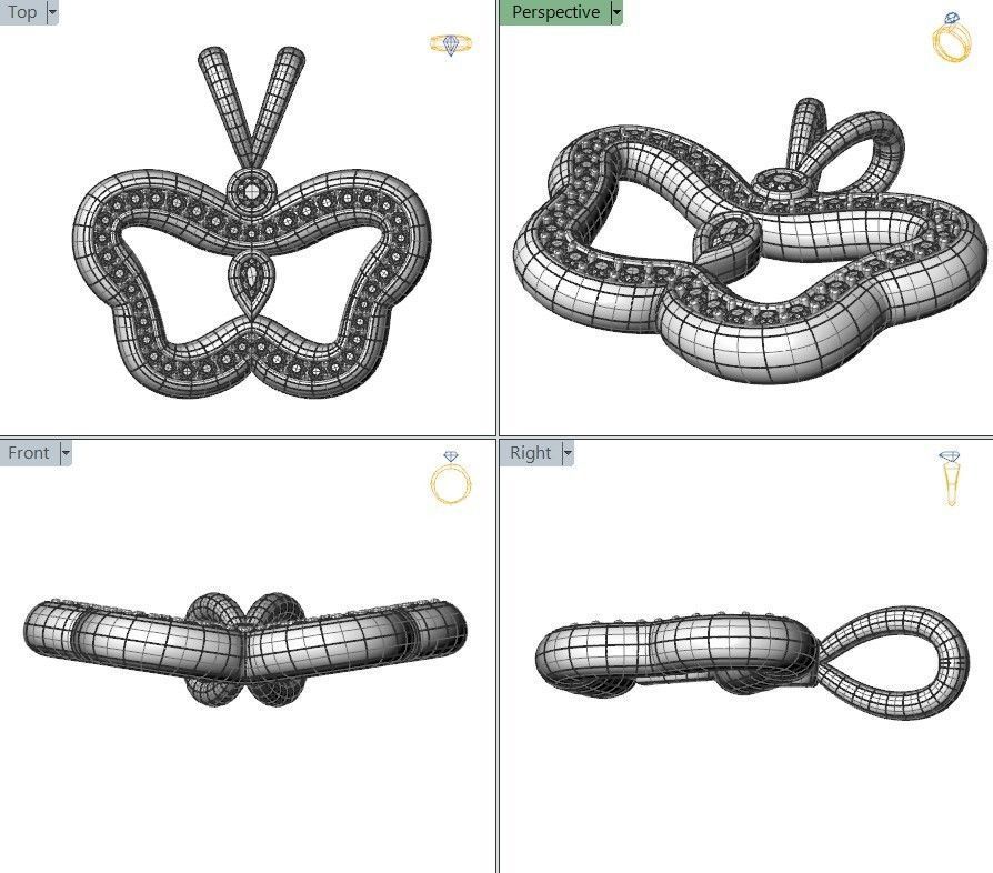 Pendants Stylish modern  Butterflies 3D print model_18