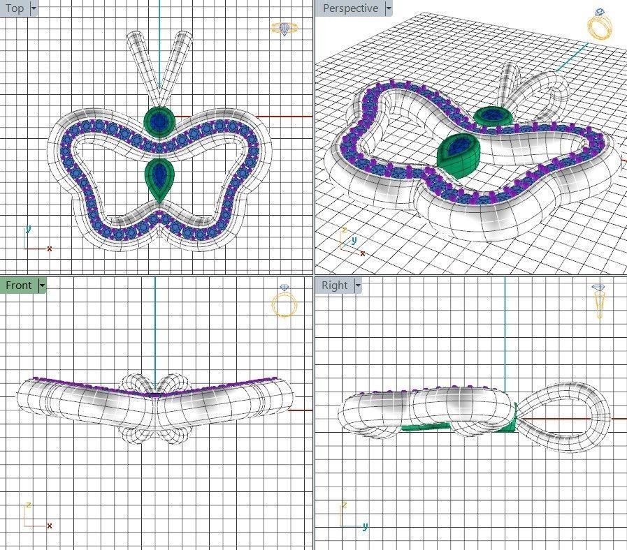 Pendants Stylish modern  Butterflies 3D print model_19