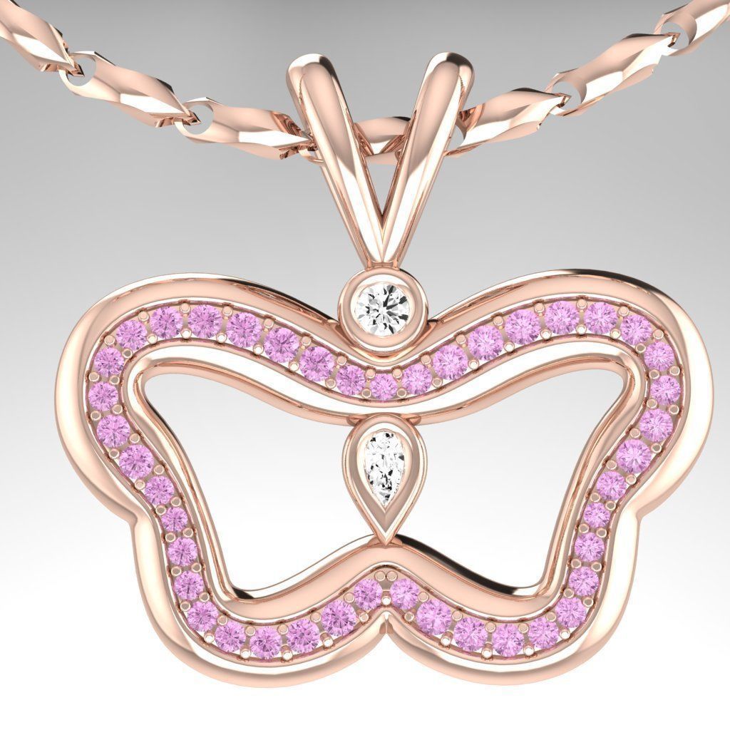 Pendants Stylish modern  Butterflies 3D print model_1