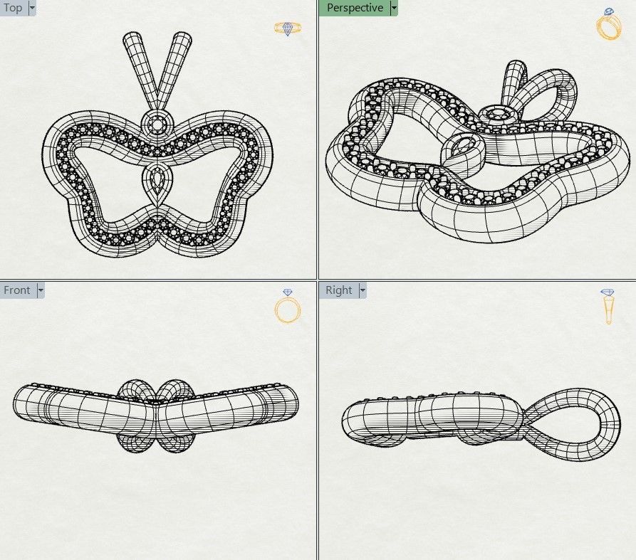 Pendants Stylish modern  Butterflies 3D print model_20