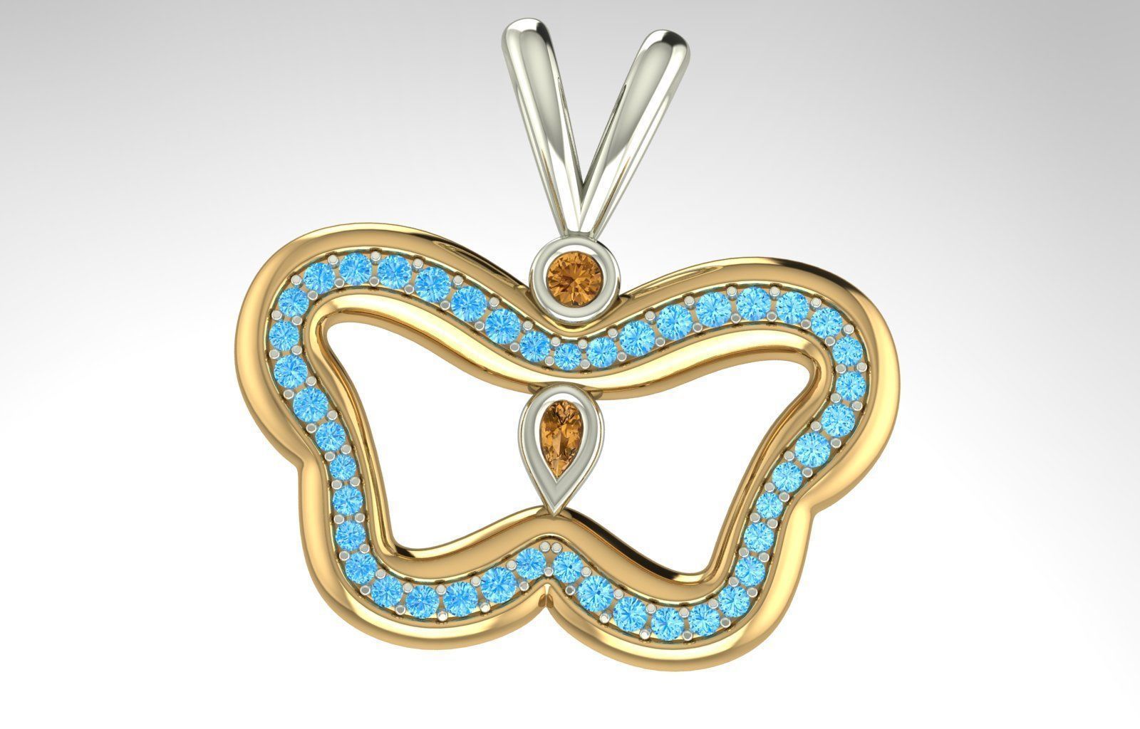 Pendants Stylish modern  Butterflies 3D print model_22