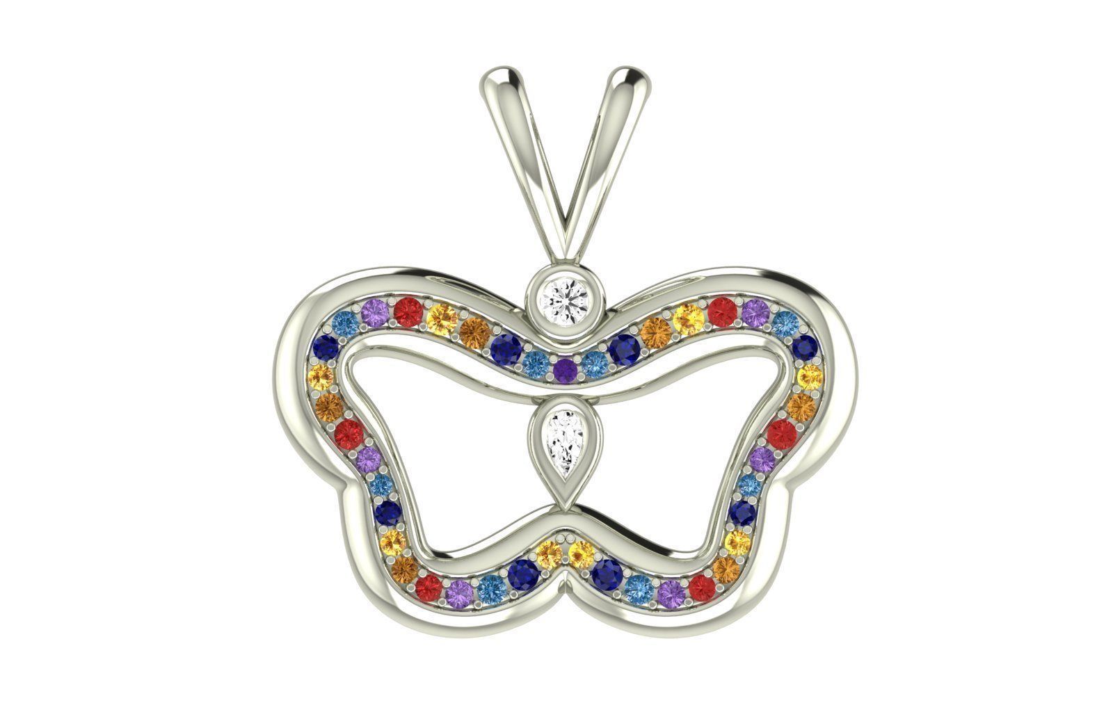 Pendants Stylish modern  Butterflies 3D print model_2