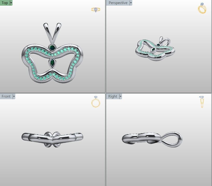 Pendants Stylish modern  Butterflies 3D print model_17