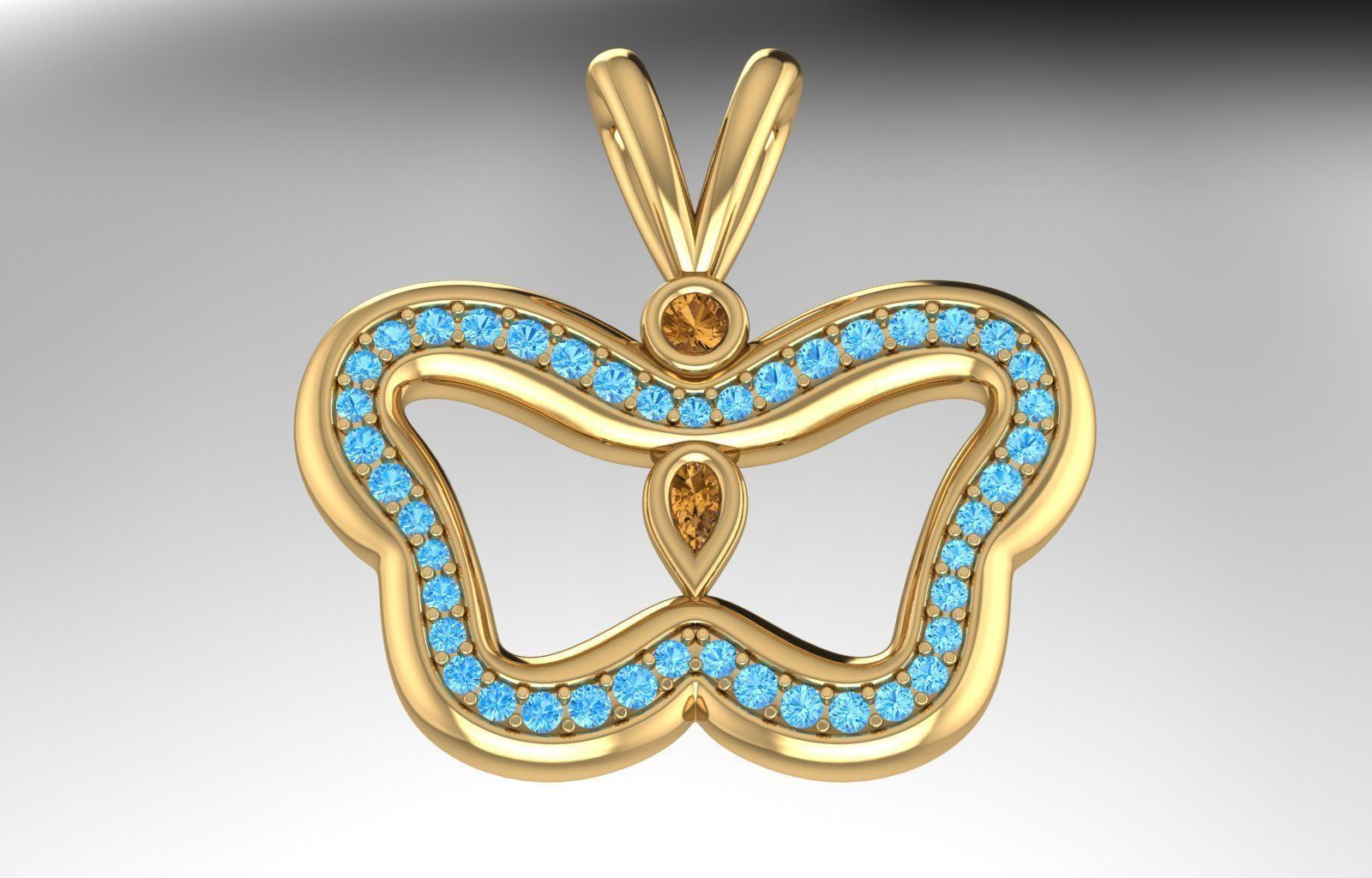 Pendants Stylish modern  Butterflies 3D print model_23