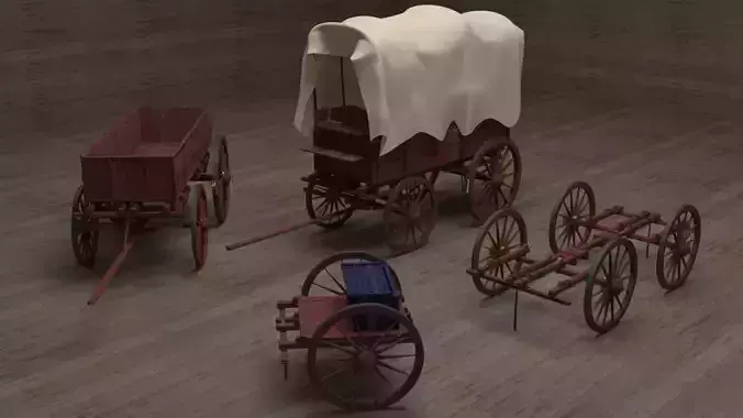 Civil War Carts 3D model