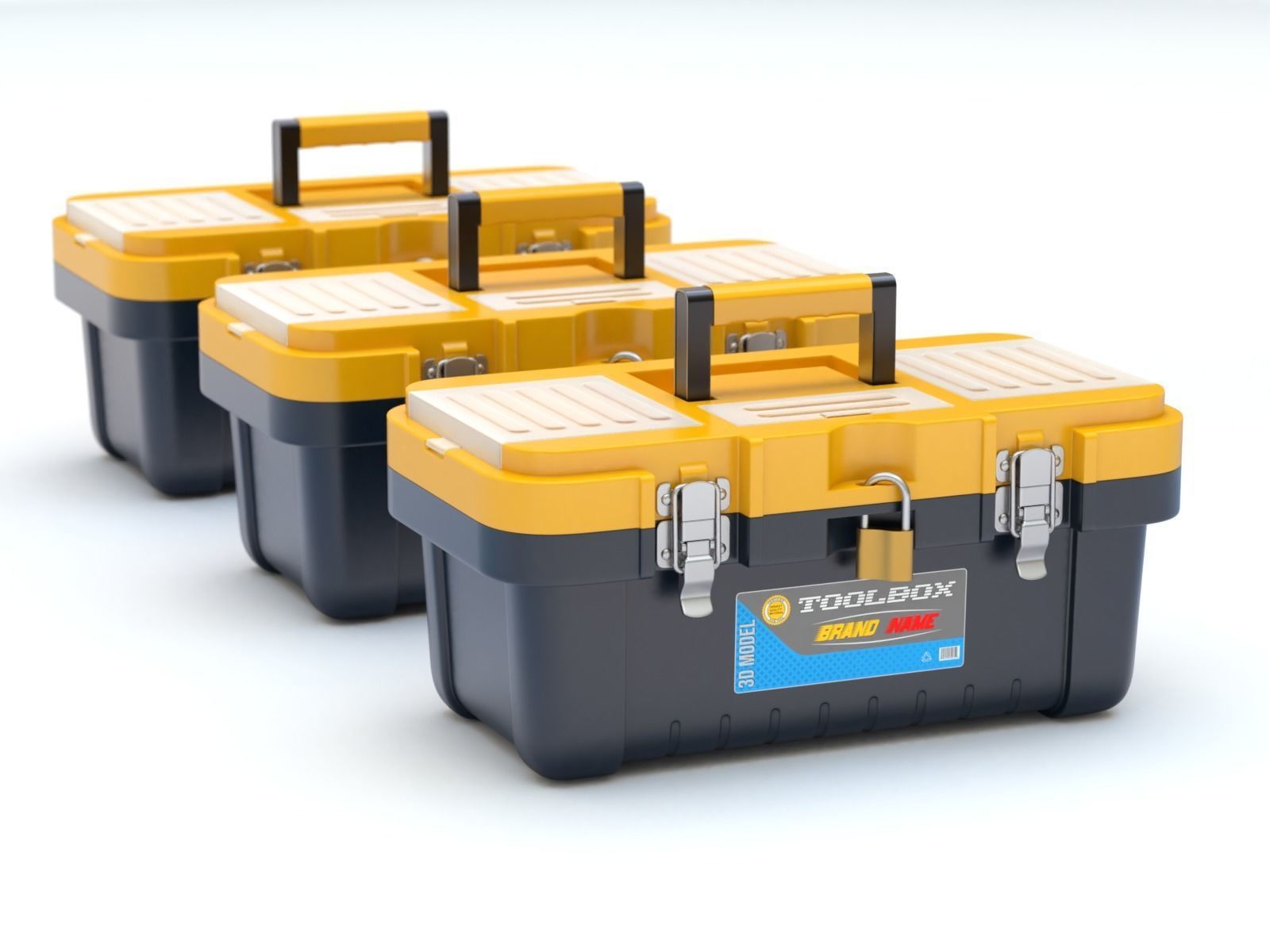 Plastic Toolbox 3D model_10
