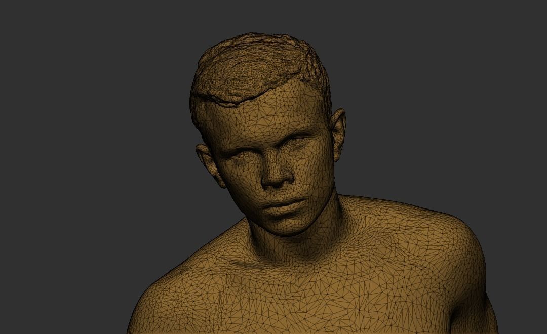 Handsome athletic man in black shorts 122 Low-poly 3D model_7