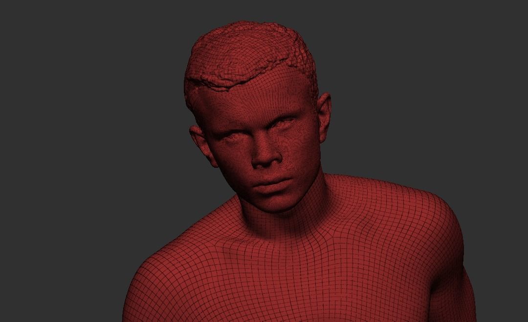 Handsome athletic man in black shorts 122 Low-poly 3D model_5