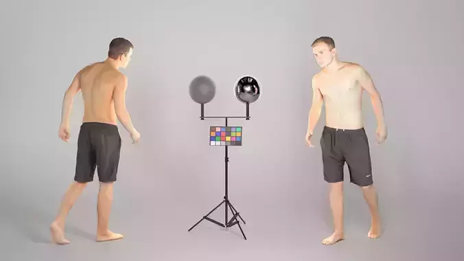 Handsome athletic man in black shorts 122