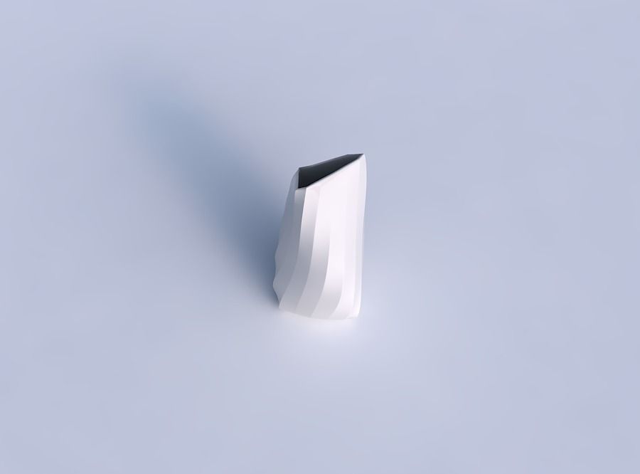 Vase twist tipped triangle with twisted bands 3D print model_1