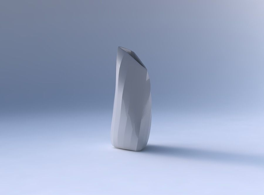 Vase twist tipped triangle with twisted bands 3D print model_4