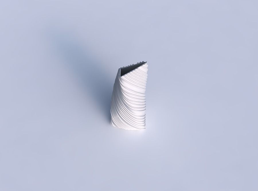 Vase twist tipped triangle with twisted extruded lines 3D print model_1