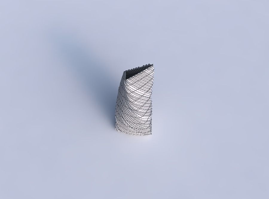 Vase twist tipped triangle with twisted extruded lines 3D print model_6
