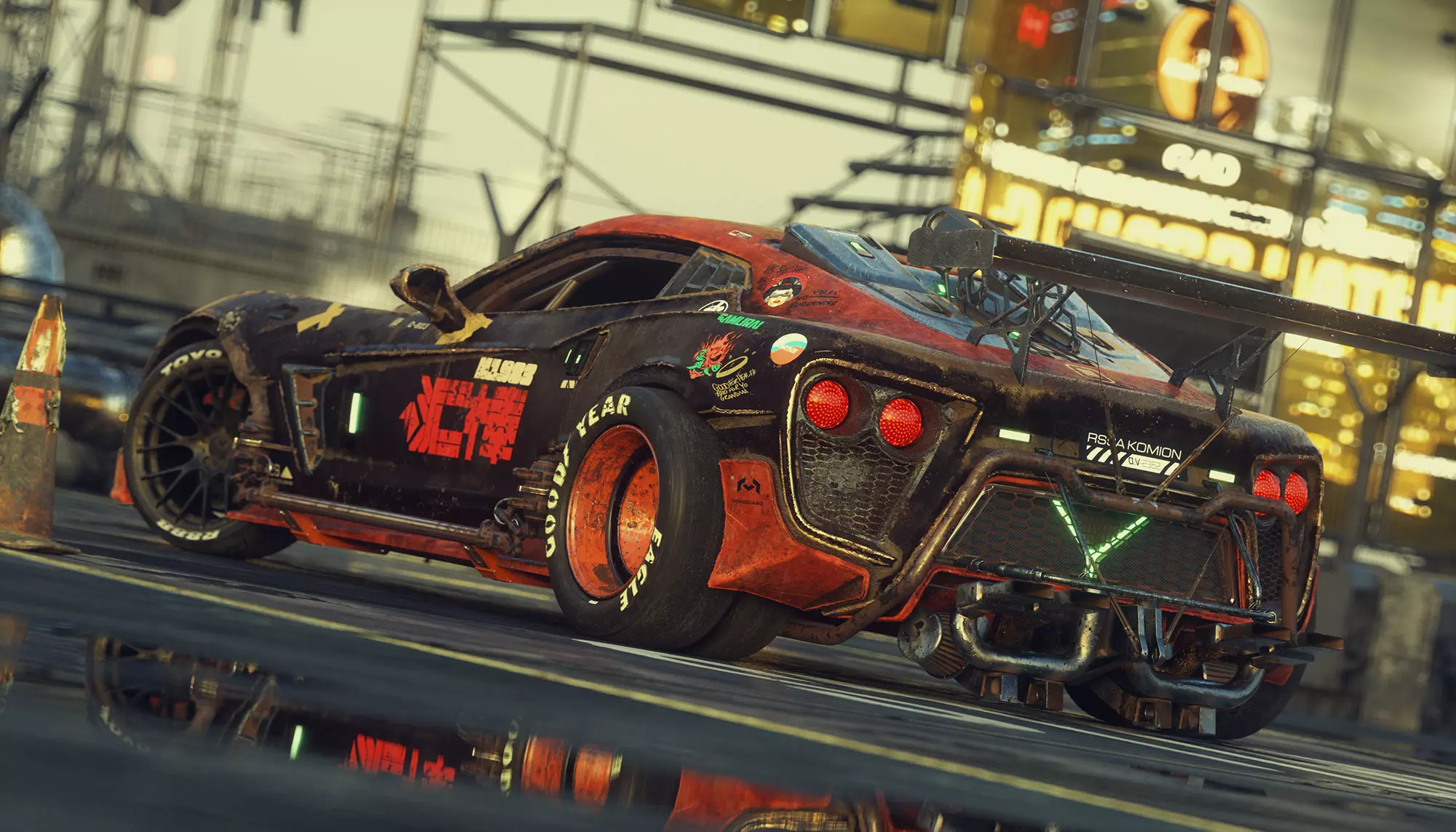 Cyberpunk Flanker-F C4d and Octane scene Low-poly 3D model