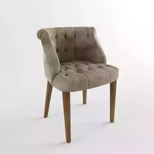 Armchair dining chair with wooden legs