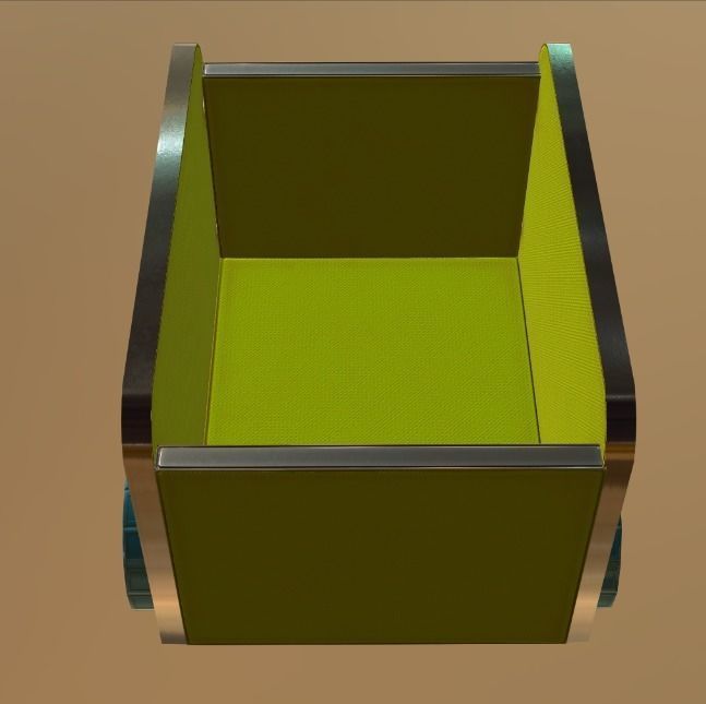 Trolly storage box Low-poly 3D model_2