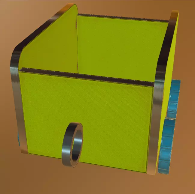 Trolly storage box Low-poly 3D model_0