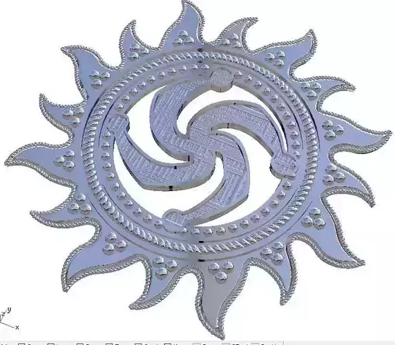 brosh silver sun design