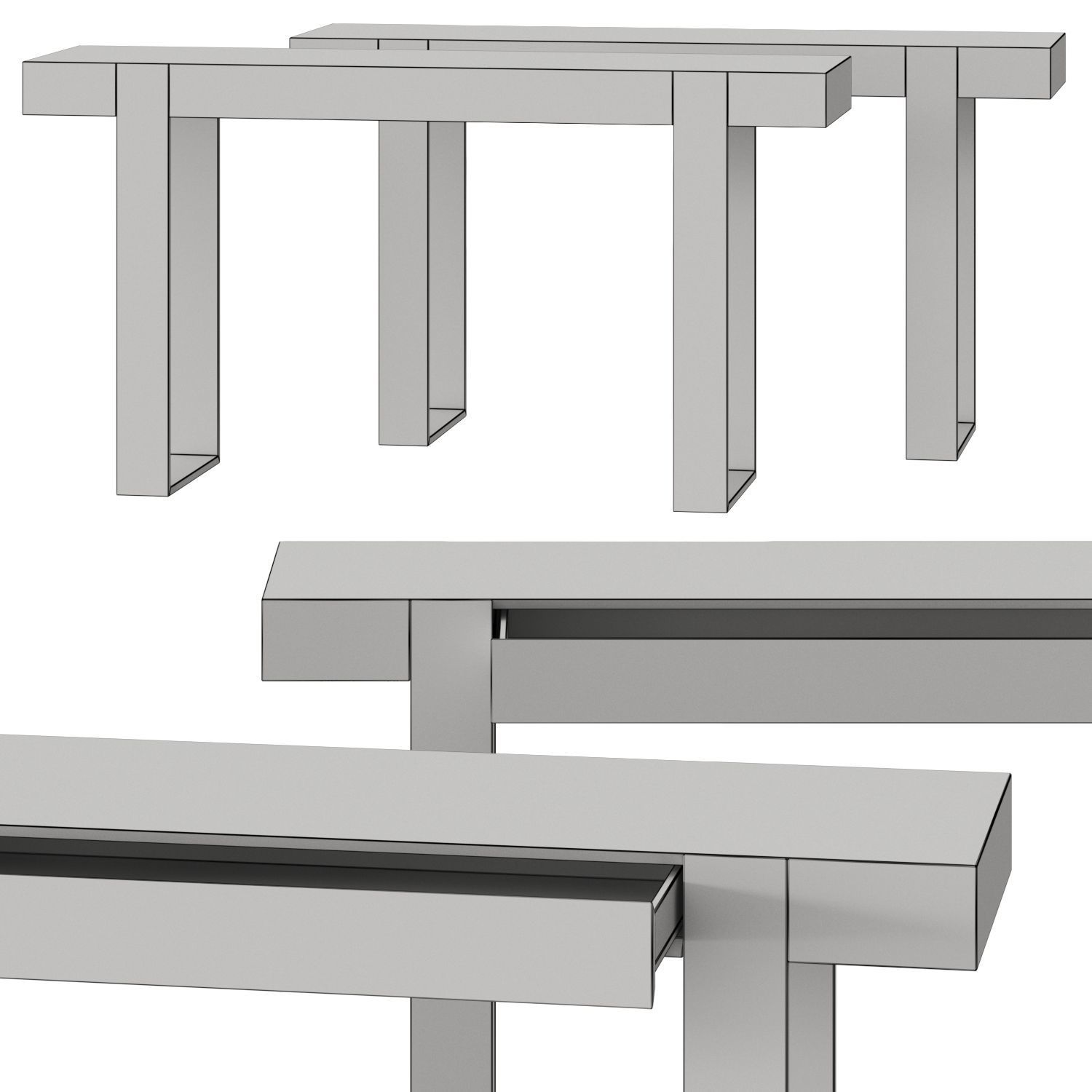 Laskasas Village Console Table 3D model_1