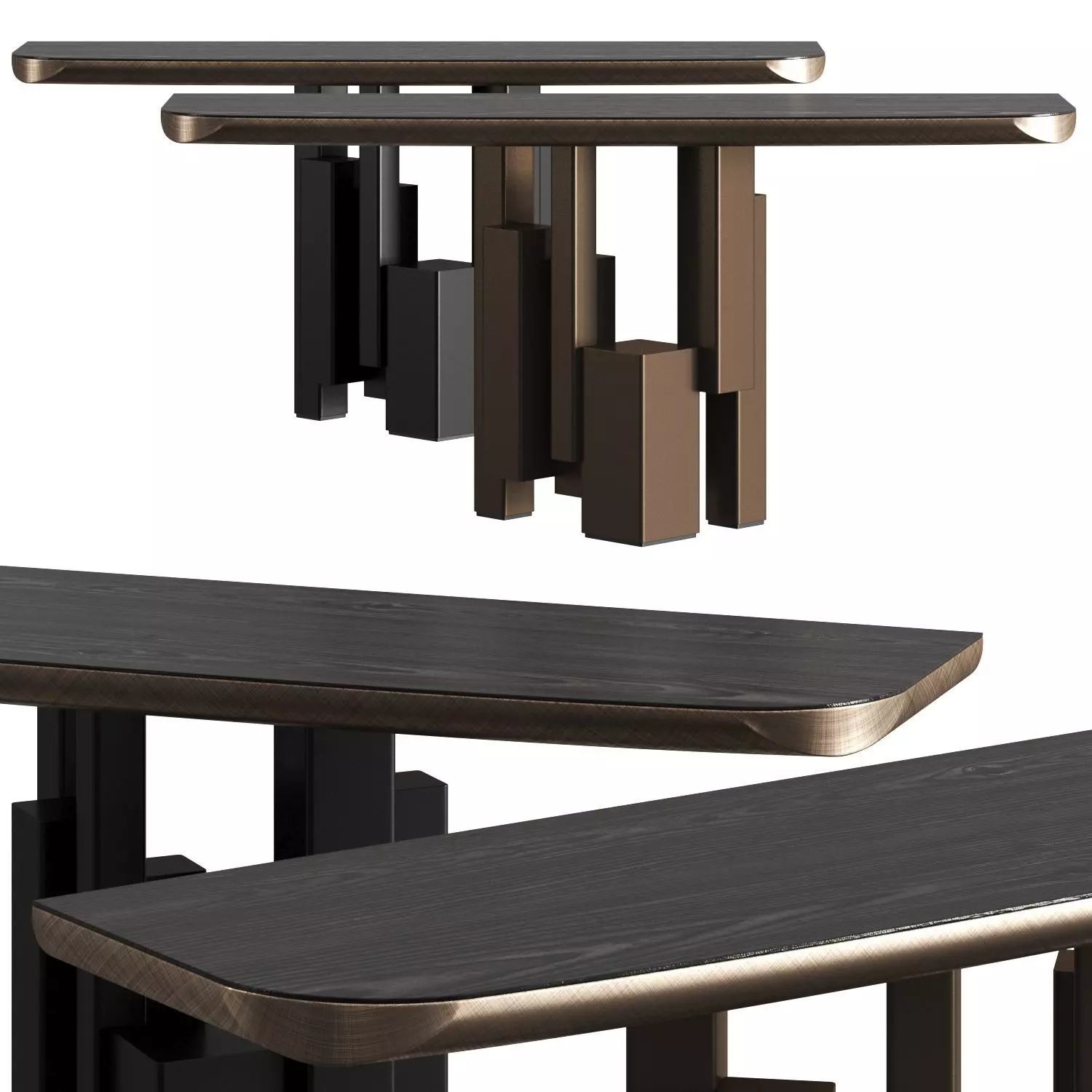 Cattelan Italia Skyline Wood-C Console 3D model_0