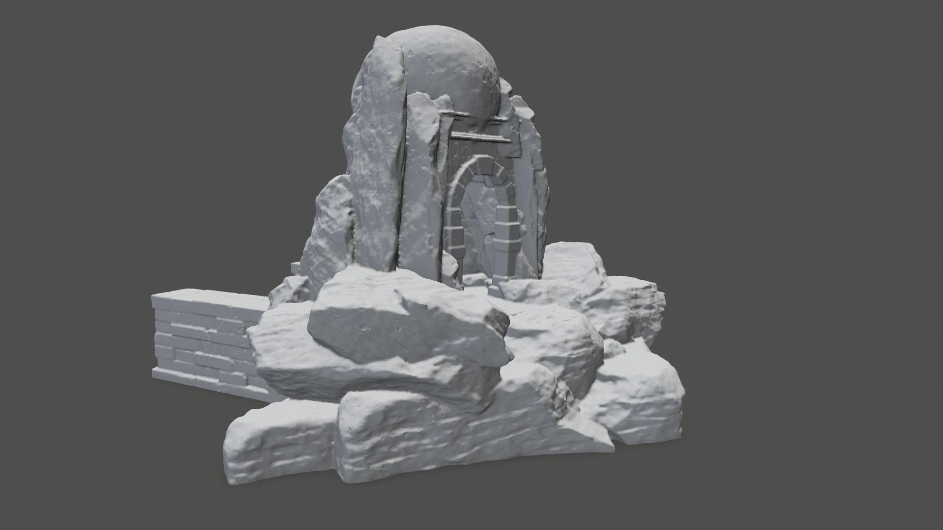 skull cave 3D print model_6