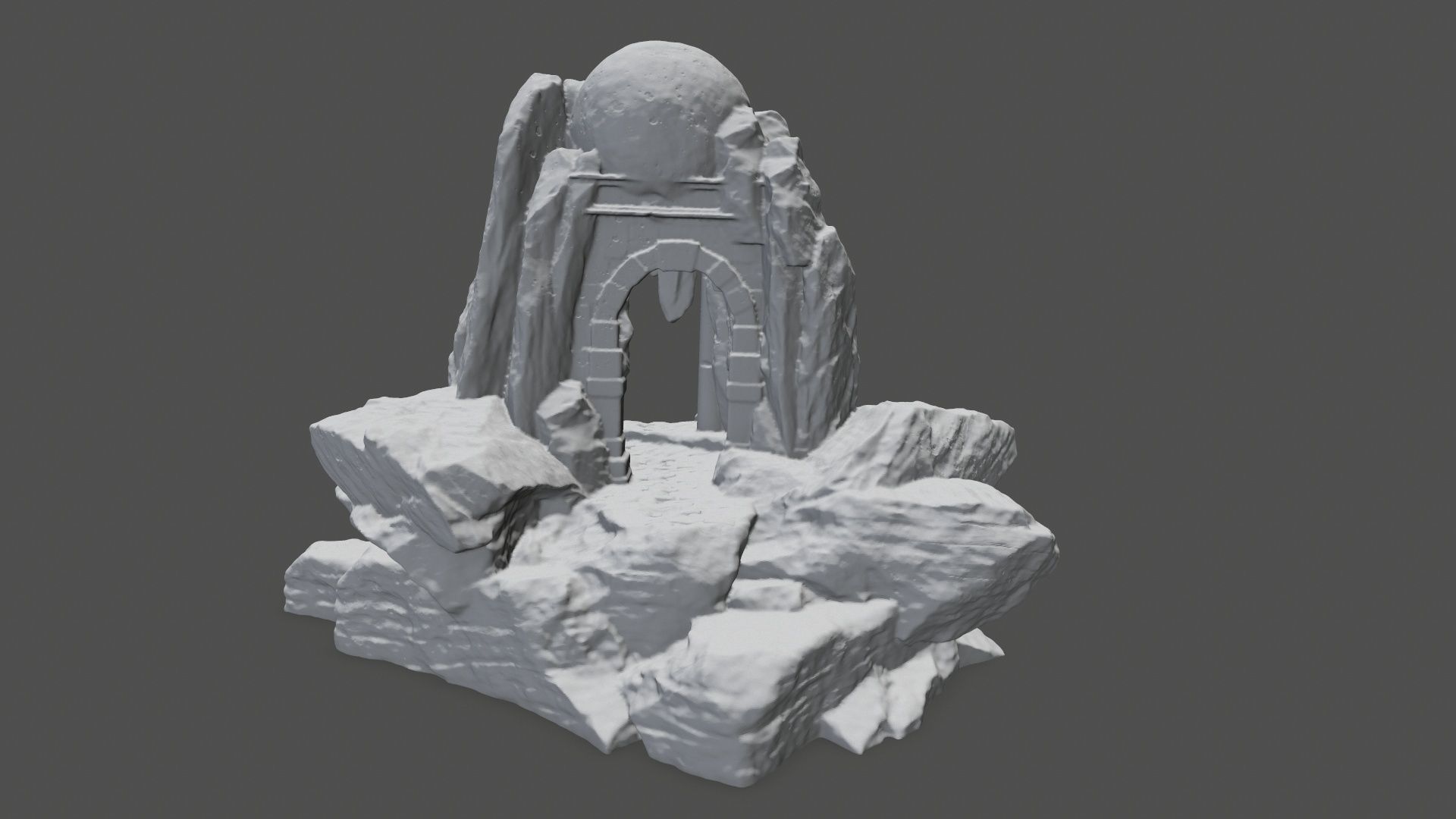 skull cave 3D print model_5