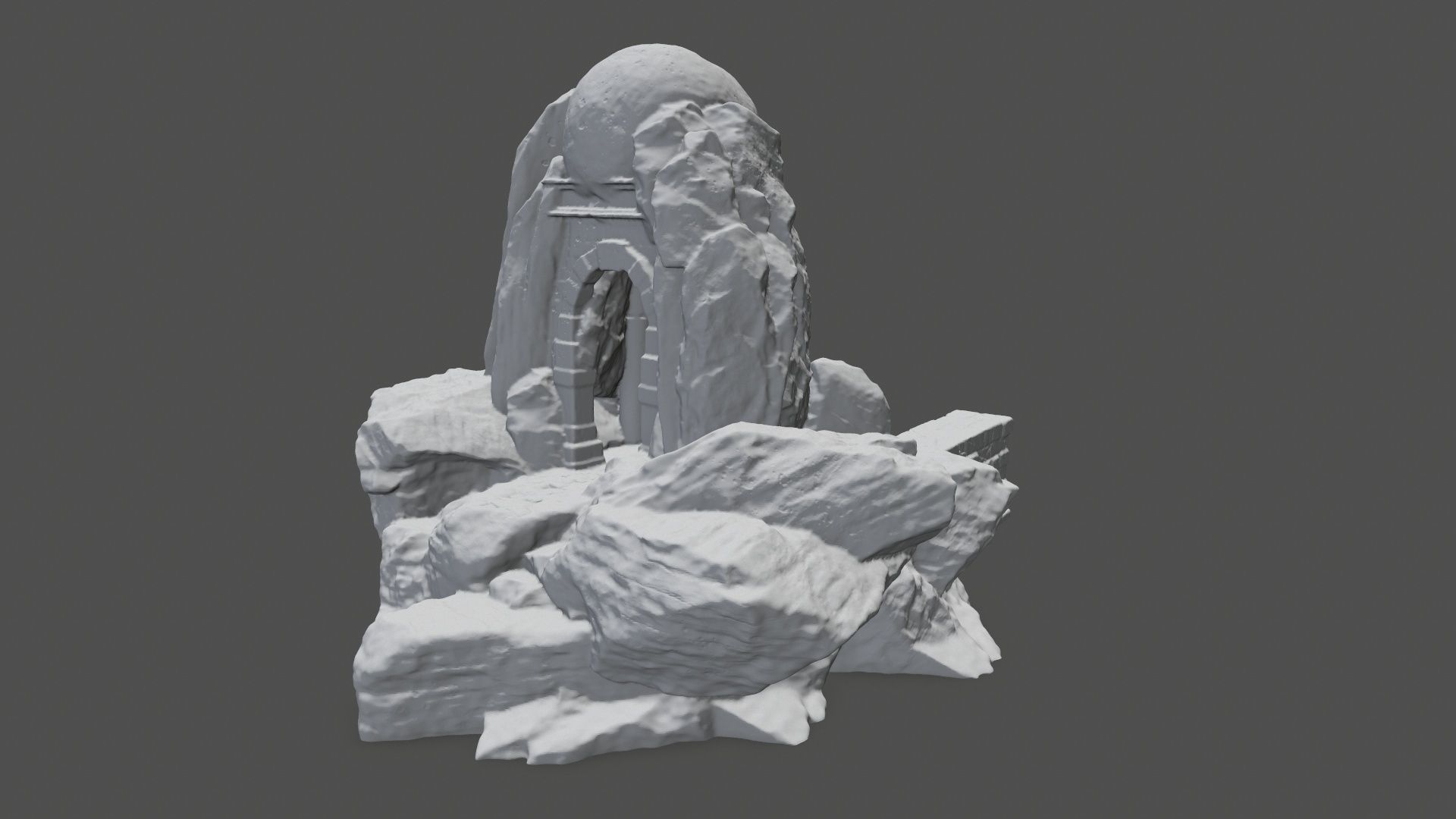 skull cave 3D print model_4