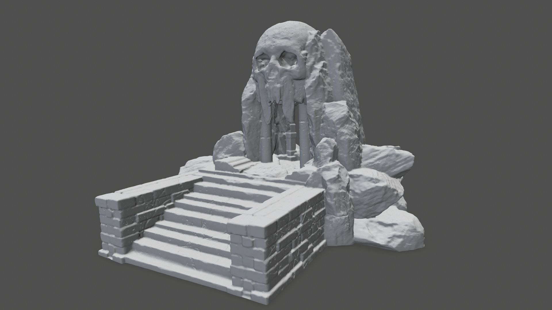skull cave 3D print model_9