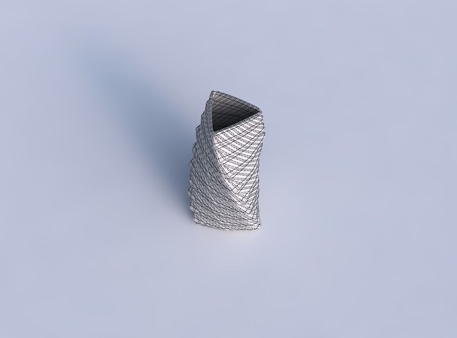 Vase twist triangle with distorted and twisted grid plates 3D print model_6