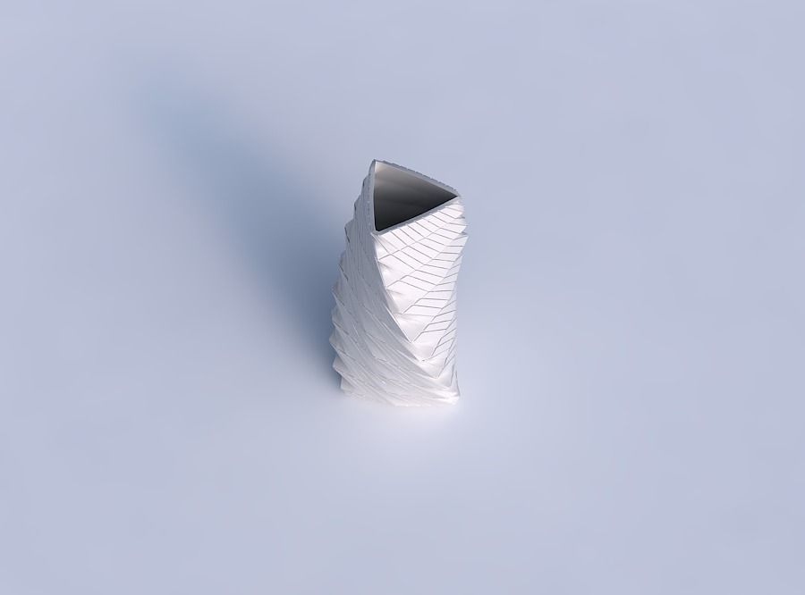 Vase twist triangle with distorted and twisted grid plates 3D print model_1