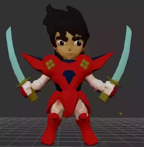 Samuray Warriors Hector Chibi  with base whitout base 3D print model