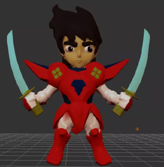 Samuray Warriors Hector Chibi  with base whitout base 3D print model_0