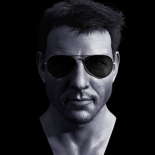 Tom Cruise Likeness - Texture Update Low-poly 3D model