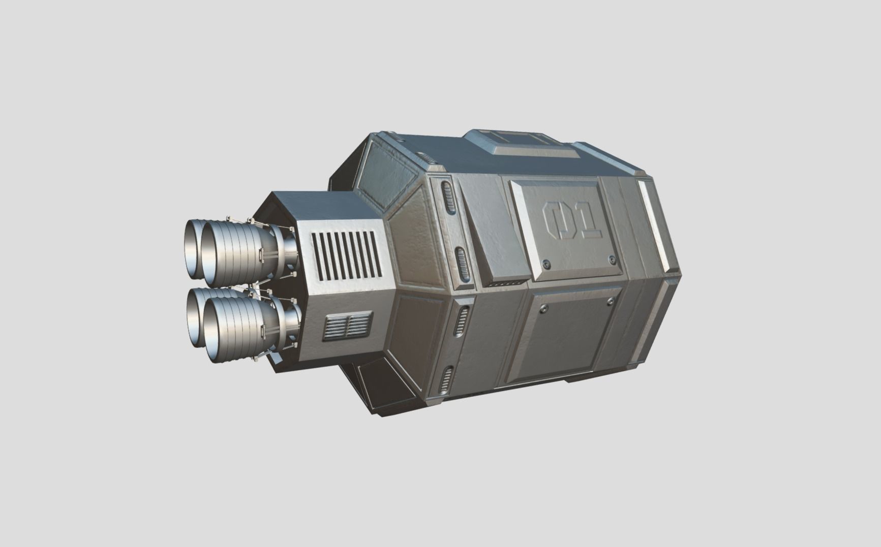 Sci-fi Escape Pod Low-poly 3D model_11