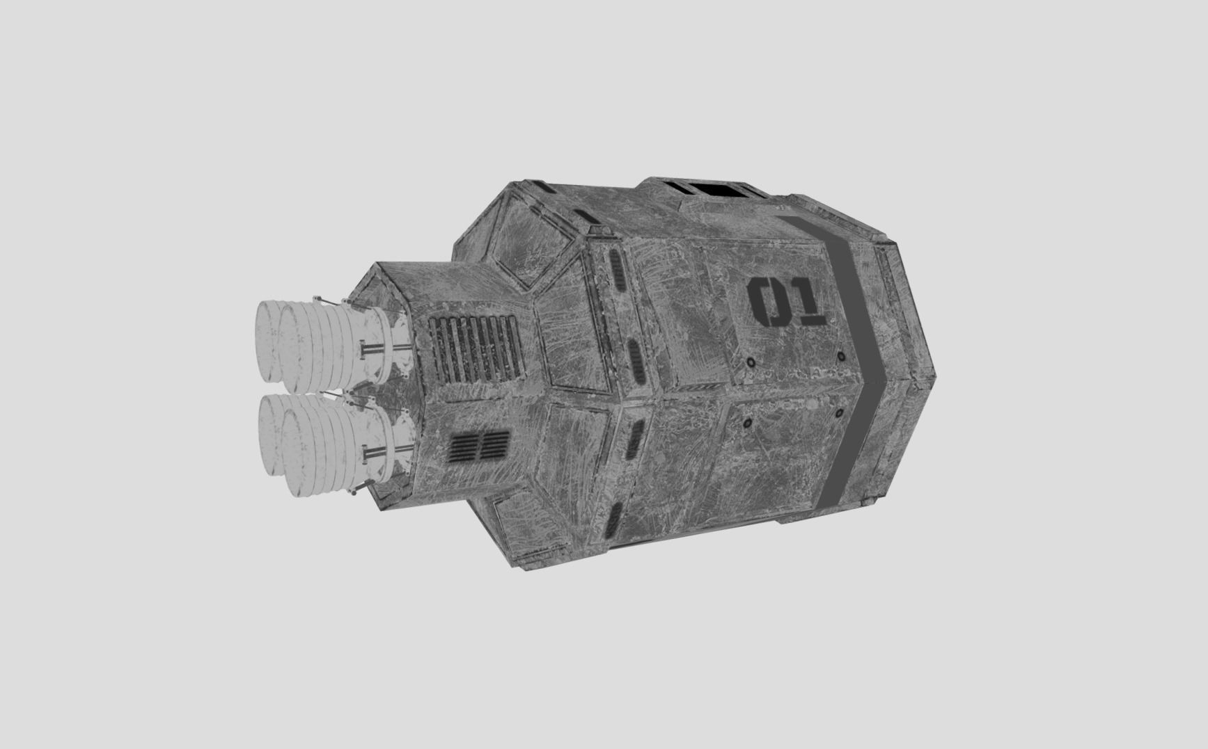 Sci-fi Escape Pod Low-poly 3D model_12