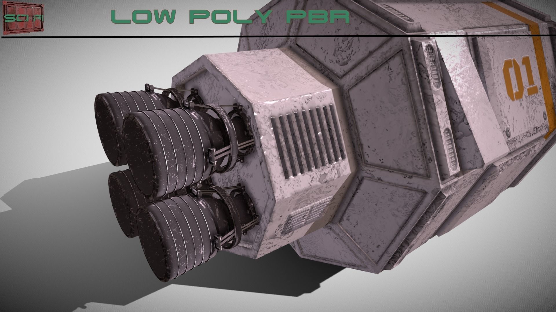 Sci-fi Escape Pod Low-poly 3D model_4