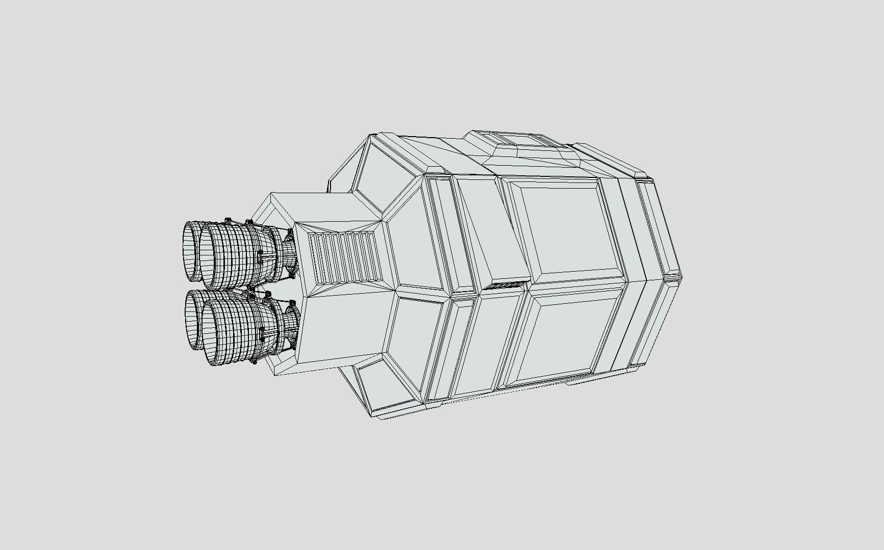 Sci-fi Escape Pod Low-poly 3D model_10