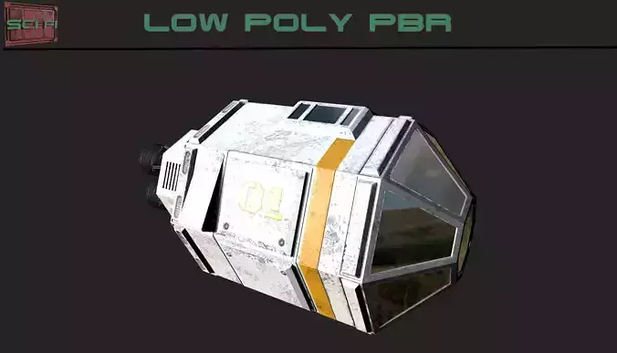 Sci-fi Escape Pod Low-poly 3D model Sci-fi Escape Pod Low-poly 3D model