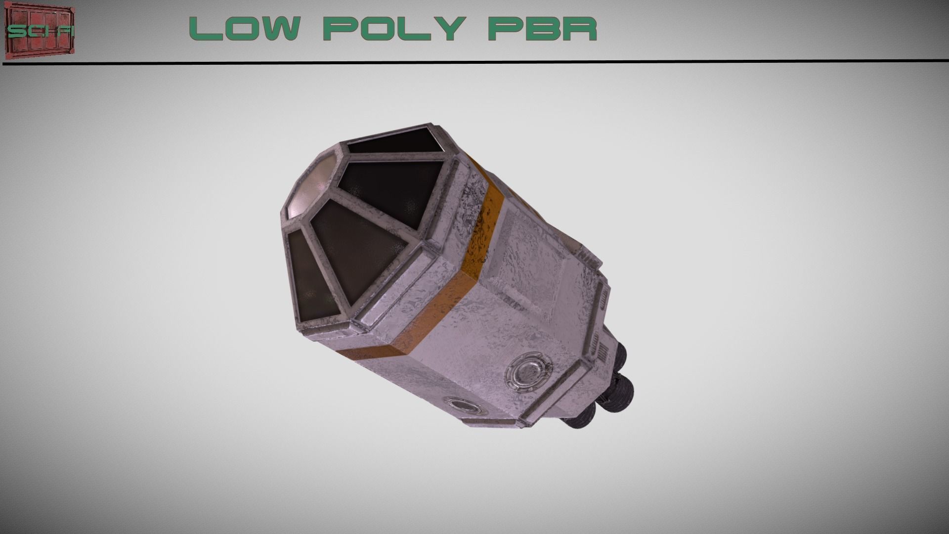 Sci-fi Escape Pod Low-poly 3D model_8