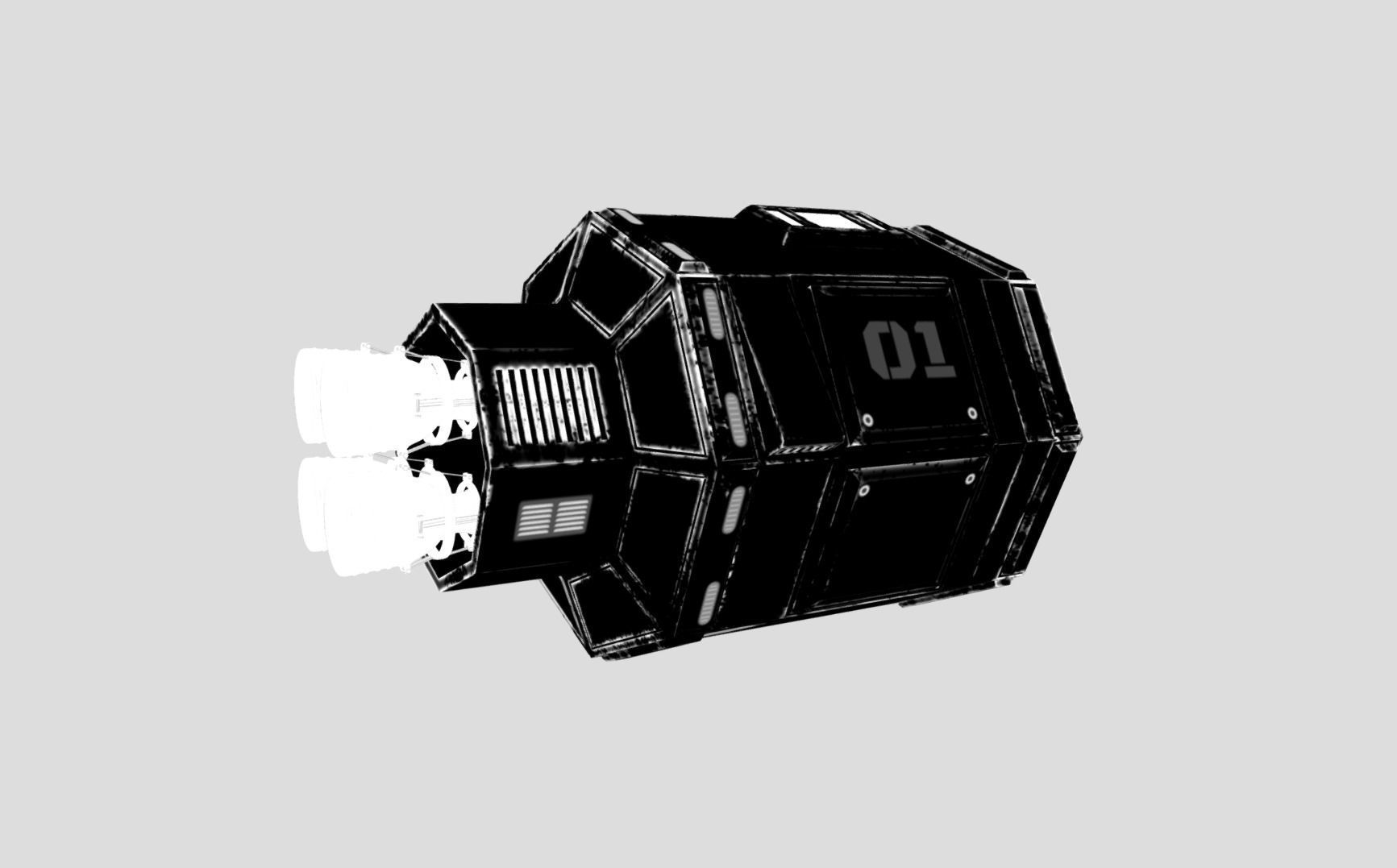 Sci-fi Escape Pod Low-poly 3D model_13