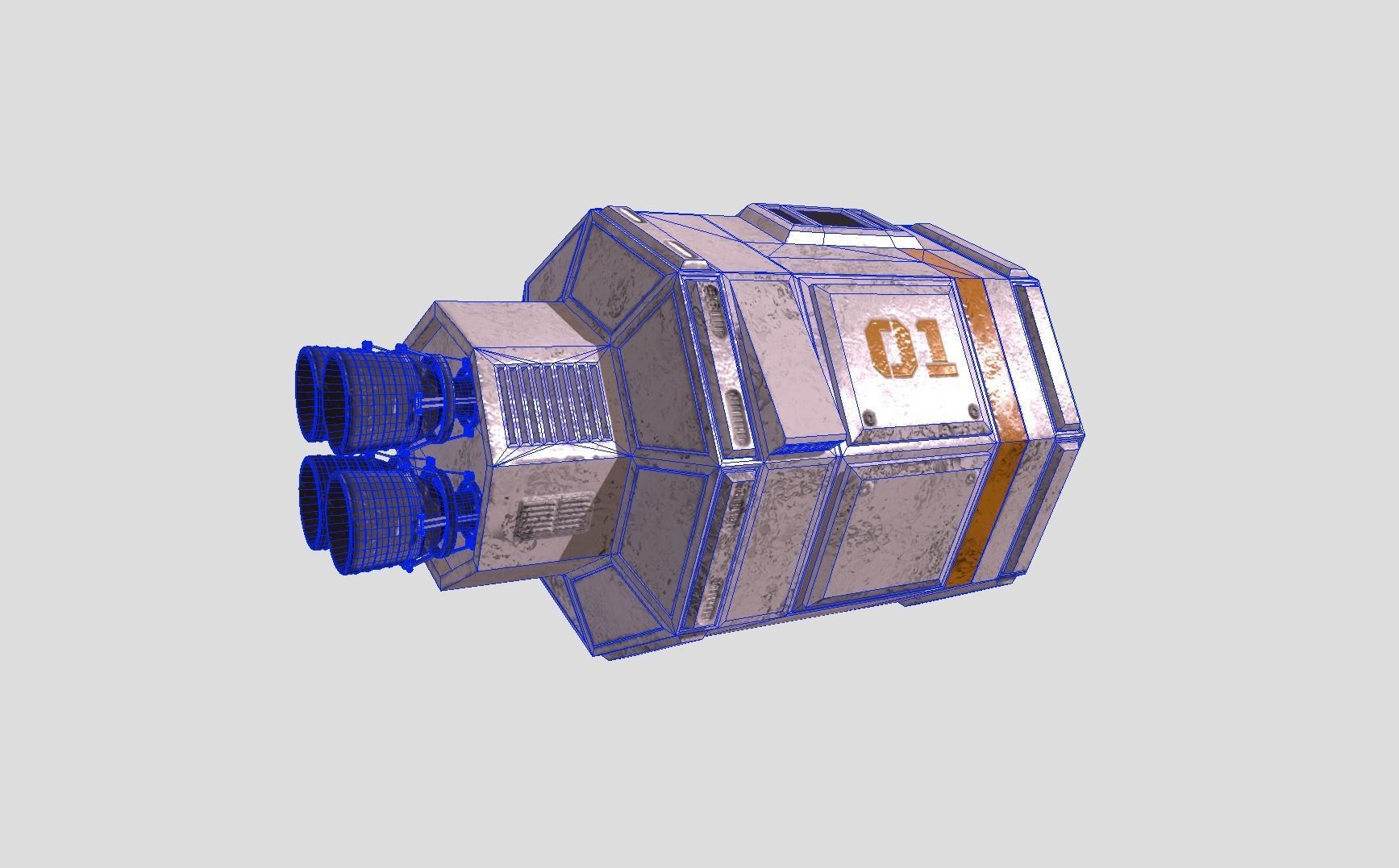 Sci-fi Escape Pod Low-poly 3D model_14