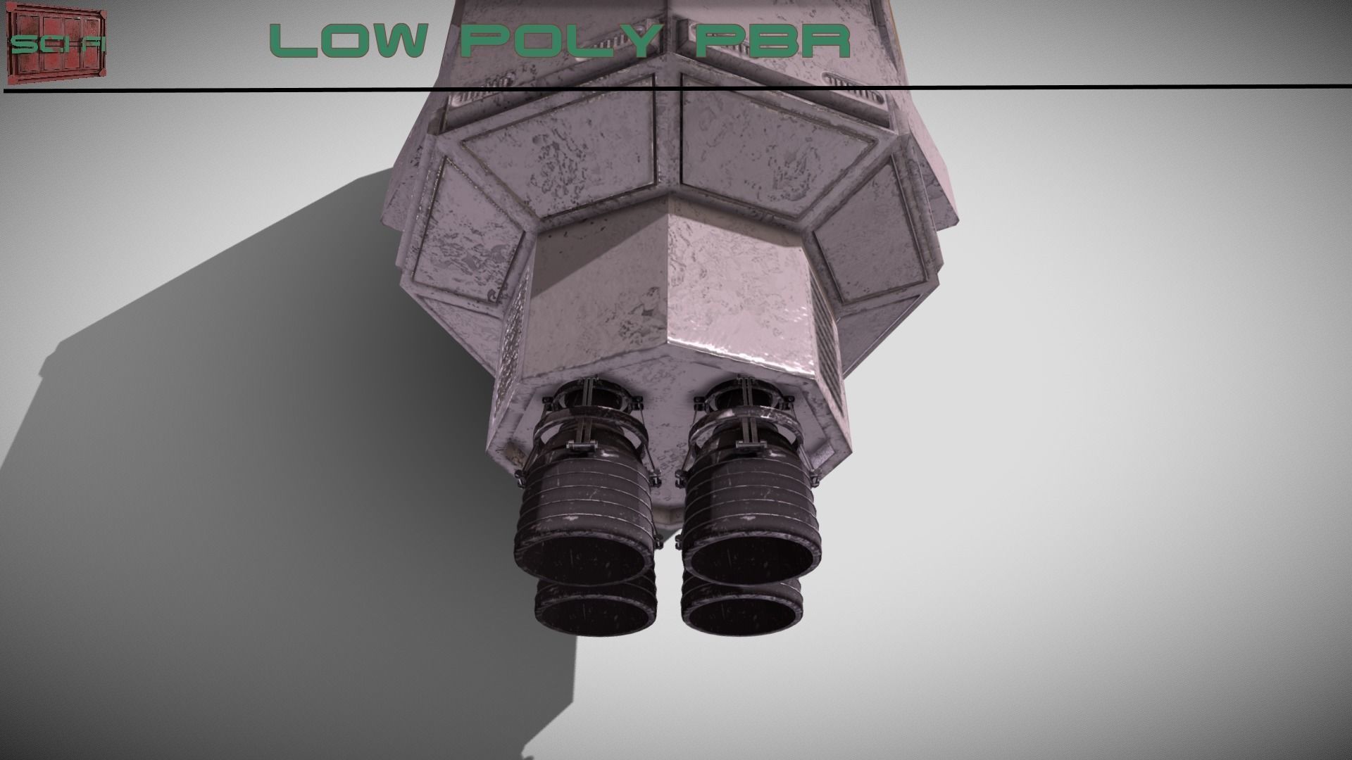 Sci-fi Escape Pod Low-poly 3D model_9