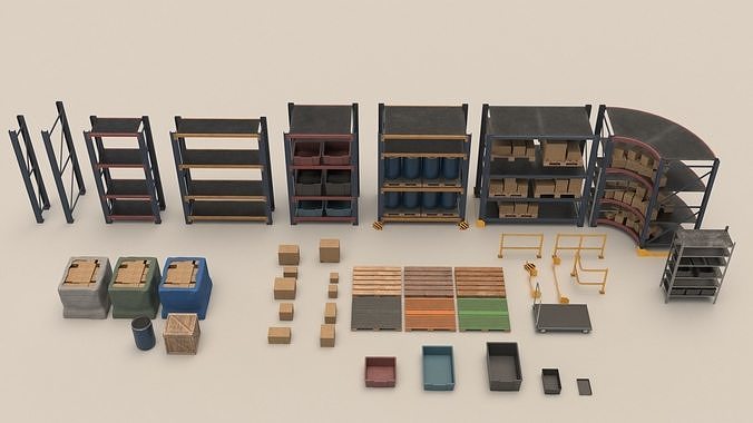 Game Ready Storage Assets Low-poly 3D model