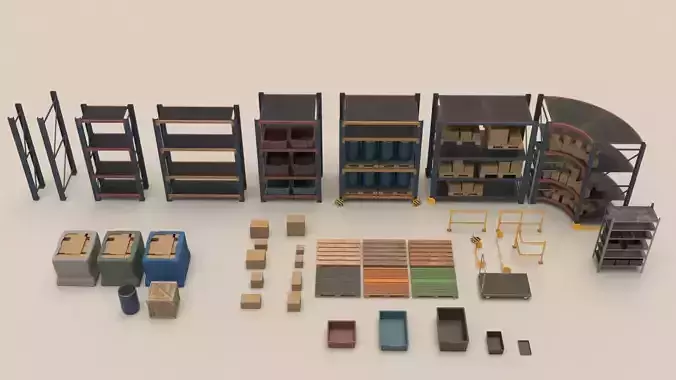 Game Ready Storage Assets Low-poly 3D model