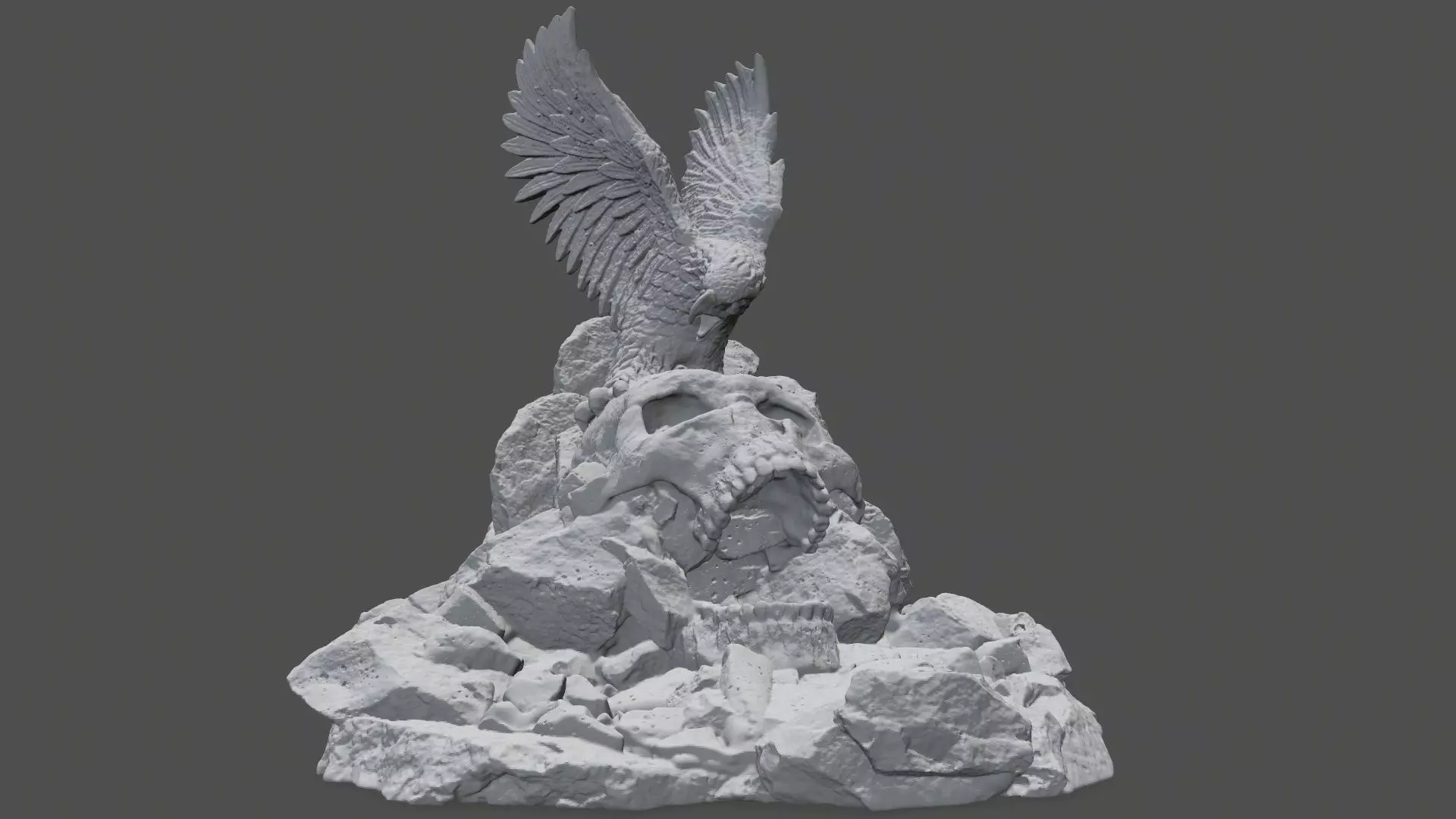 skull  eagle 3D print model_0