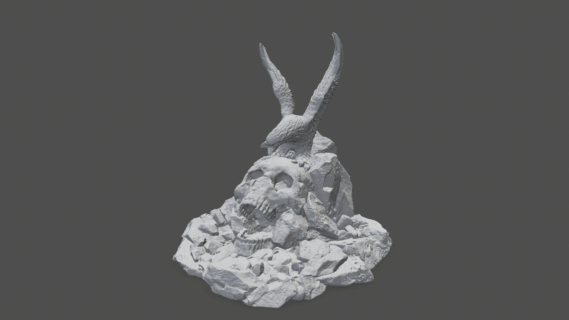 skull  eagle 3D print model_9