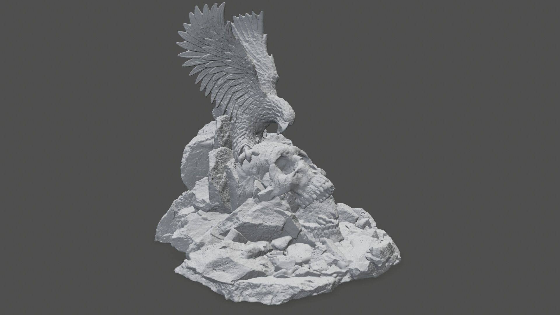 skull  eagle 3D print model_2