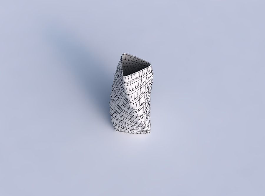 Vase twist triangle with smooth horizontal dents 2 3D print model_6