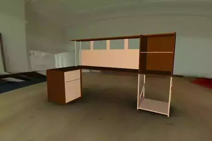 Multifunctional modular desktop 3D model